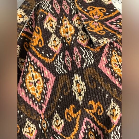 Savanna Jane Across the Desert Corduroy Aztec Jacket Cropped Size L - Picture 2 of 9